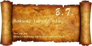 Baksay Tarzícia névjegykártya